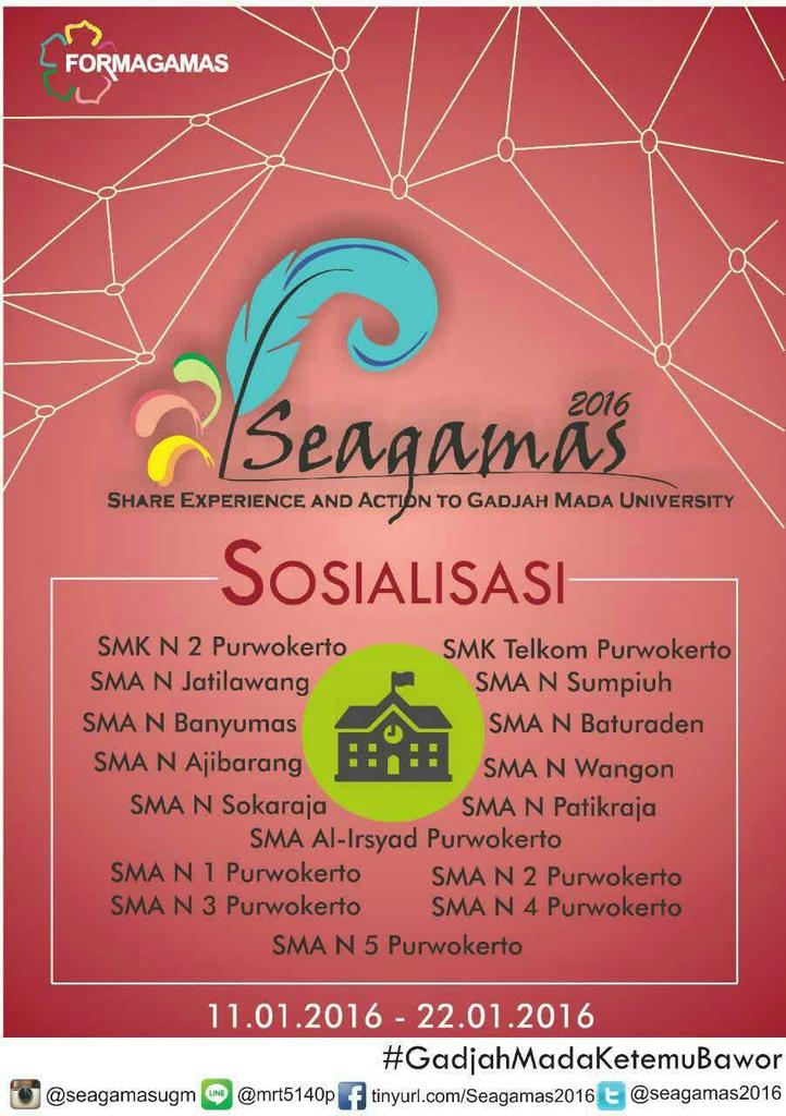 daftar nama-nama SMA/SMK yg bakalan diadakan sosialisasi UGM. 11-22 Januari 206
#GadjahMadaKetemuBawor
#SEAGAMAS2016