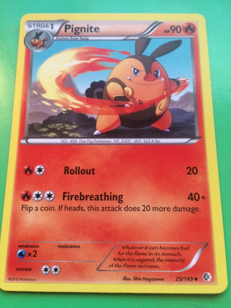 MyPokemonTCG's tweet photo. Pignite PKM#499
Stage 1 Fire Type
HP 90
Set:BW Boundaries Crossed
Card#25/149
Uncommon
illus: Shin Nagasawa
#Pokemon https://t.co/IbqxCI6lxm
