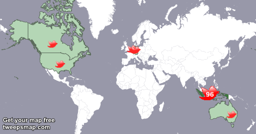 Ulung_W's tweet photo. My followers live in Indonesia (96%), Canada(0%)... Get your free map too: https://t.co/C3E0cUeFrM https://t.co/LVj5DN0RUG