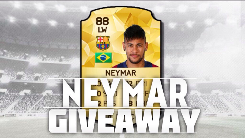 FlFAKlNG's tweet photo. GIVEAWAY: Neymar! 

All Consoles 
IOS/ANDROID gets 50-250m! 

Retweet and Follow @THBetting

Winner Soon https://t.co/a6tYmfEtKp