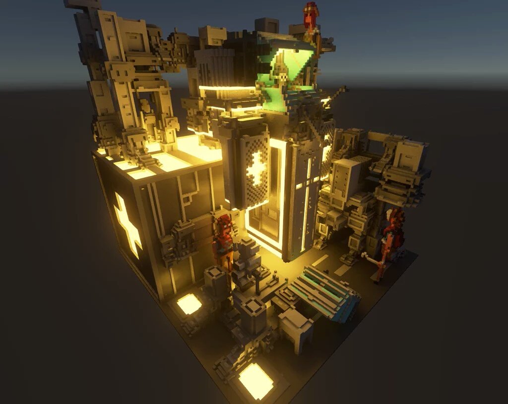 Sir_carma's tweet image. Amazing renders of one of my scenes, in Unity, with GI made by @sonic_ether Stunning work man! #voxel