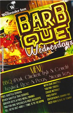westenderinn's tweet photo. #BARBQWEDNESDAYS THIS AND EVERY WEDNESDAY AT 6PM #2FOR1SPECIALS #FREEDESSERT #FREESHUTTLE STRATS AT $20US #NEGRIL https://t.co/erQ0q8RlIK