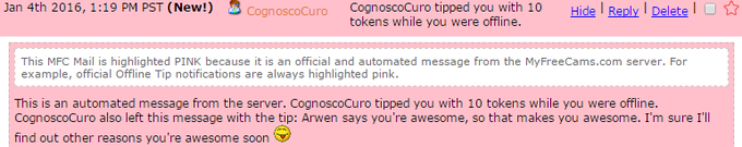 AH! I got my first offline tip ; v ; Thank you so much! and thank you @Arwen_Datnoid for the shout out<3