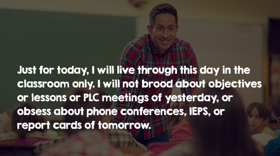 WeAreTeachers's tweet photo. Read all of our #teacher "Just For Today" at https://t.co/v4Ml6M3VyE #edchat https://t.co/63fEKFPqGE