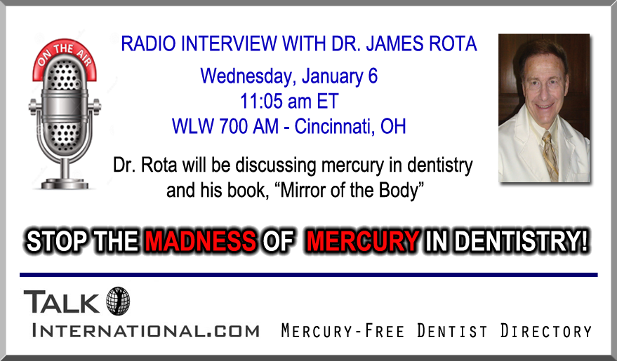 TALKIntldotcom's tweet photo. Dr. James Rota LIVE radio interview #MercuryFillings - Wed Jan 6 Cincinnati WLW 700 https://t.co/b3jk0oOWSP https://t.co/UuPbRpKK8z