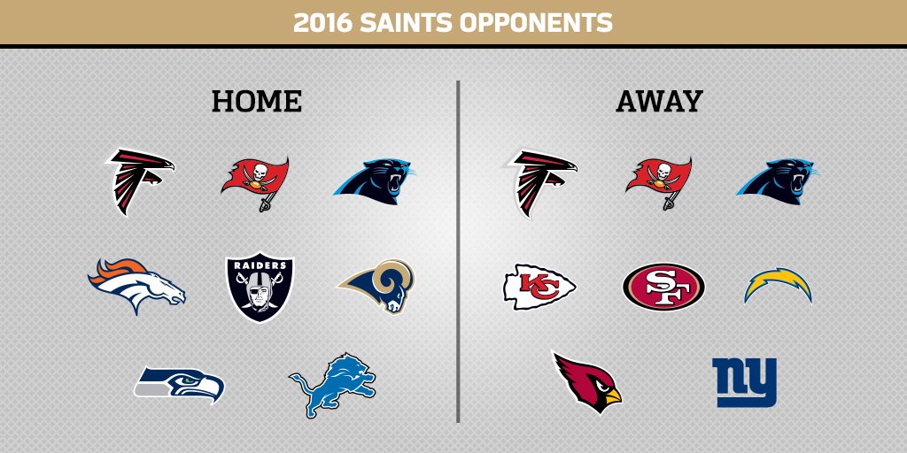 2016 #Saints Opponents: bit.ly/1TCRhxY