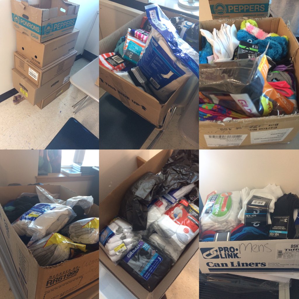 Thank you to everyone who contributed to the Winter Sock Drive. We collected more than 2000 pairs of socks!
