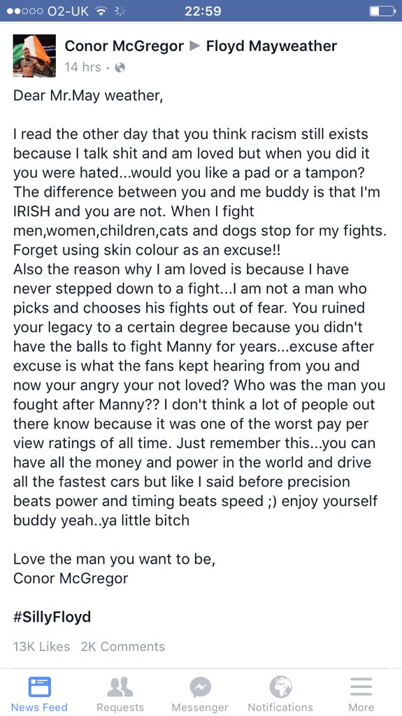 LADexperience's tweet photo. Conor McGregor puts Mayweather firmly in his place....🙌🏽🙌🏽 https://t.co/R9FxvwYtNI