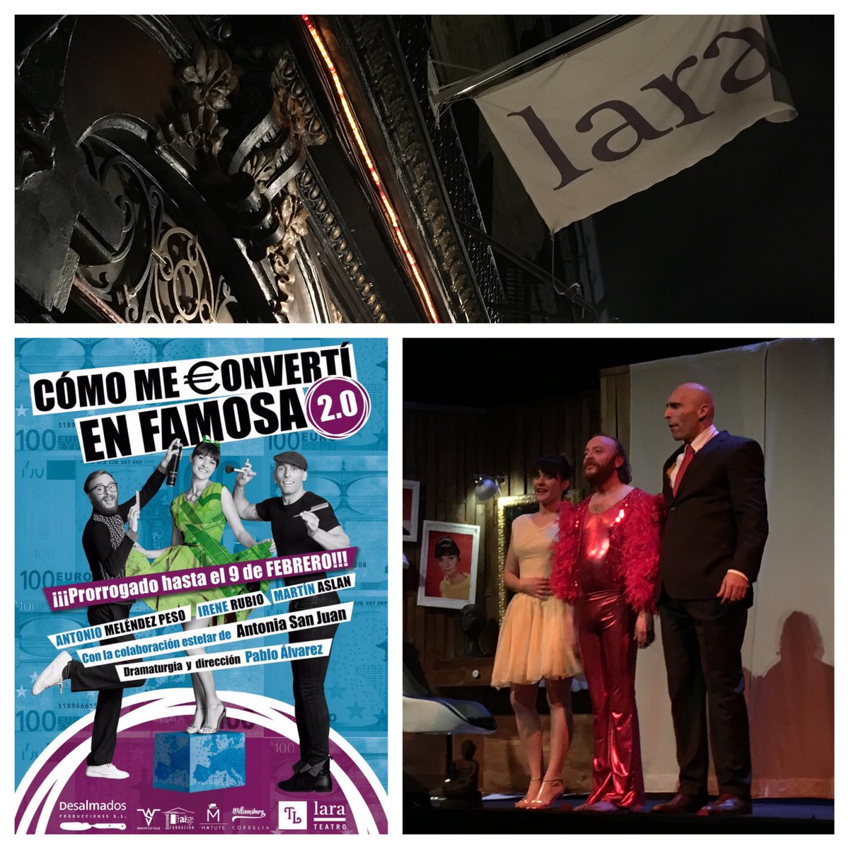 Muy divertida la obra  #CómoMeConvertíEnFamosa en el <a href="/teatrolara/">Teatro Lara</a> con <a href="/antoniomelende2/">Antonio Meléndez Peso</a> <a href="/irenerubioact/">Irene Rubio</a> y <a href="/martin_aslan/">martin aslan</a>