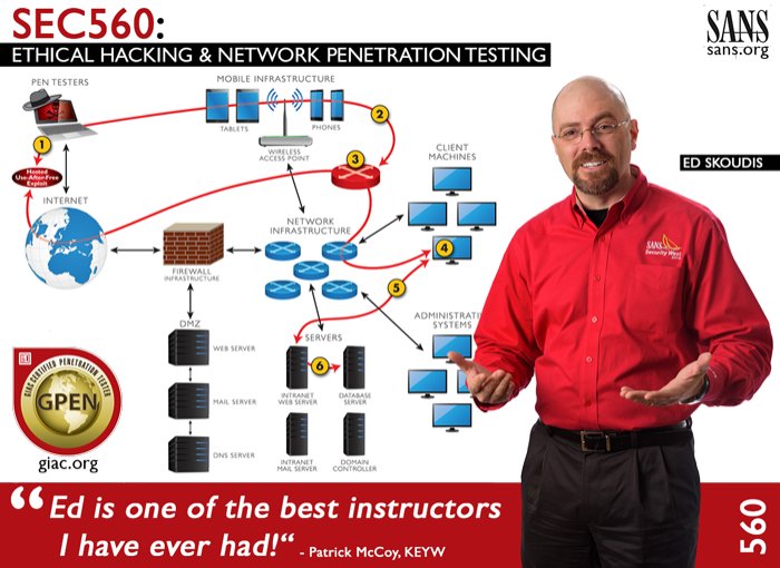 Austin, TX
Learn to exploit network vulnerabilities  w/ <a href="/edskoudis/">edskoudis</a> 
Prepare for GPEN

Apr | sans.org/u/bU1