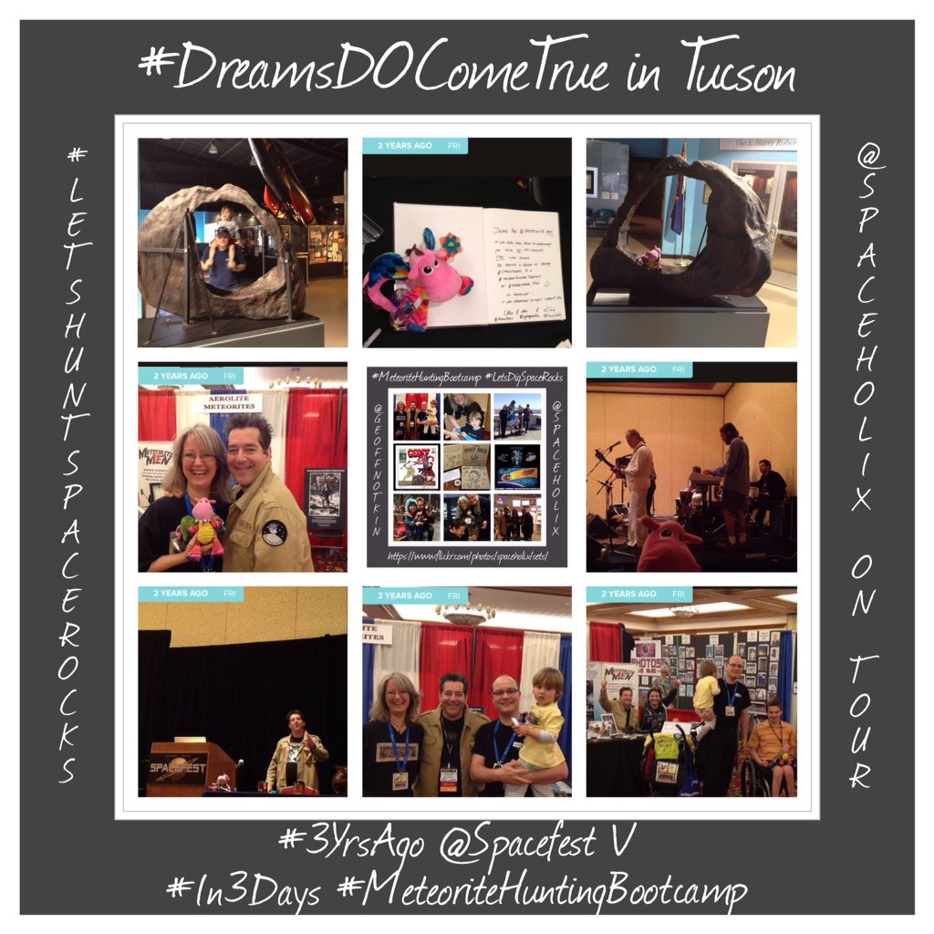 4tuneQkie's tweet photo. DreamsDOComeTrue
in Tucson☄
#EvolutionOfTheMeteoriteHunter
from @Spacefest V 2013
to
#MeteoriteHuntingBootcamp 2016🎈 https://t.co/LnIbDy4Obe
