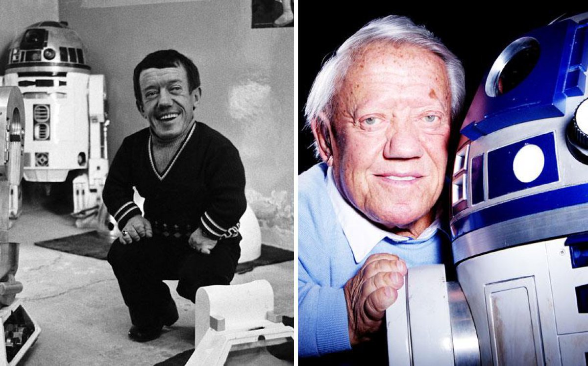 Kenny Baker as R2-D2, 1977 \u0026 2015., image size:1200x747