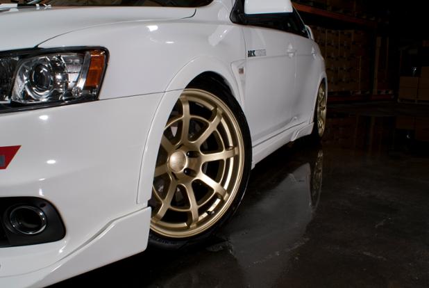 ModInJapan's tweet image. Golden Ark Design R8 wheels to compliment this Evo X! #arkdesignusa #evox #fitment #stancenation