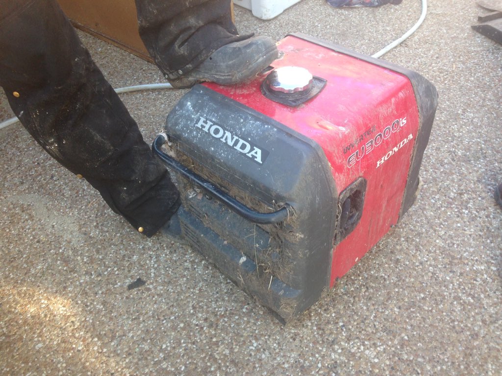 An EF 3 can't slow a #Honda EU 3000is! It was found in mud 75 yards away and was able to power the rv all night!
