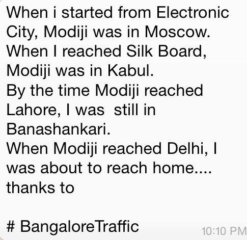 enkayjain's tweet image. #BangaloreTraffic #moditour