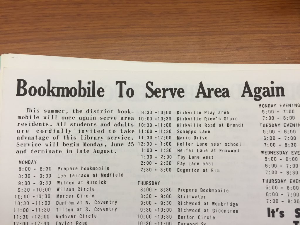 ESMSchoolDist's tweet photo. Summer of '72 ESM had a bookmobile! Today we have @MsLindymobile visiting schools! #readingStillMatters #ESMHistory https://t.co/UvO644OJwl