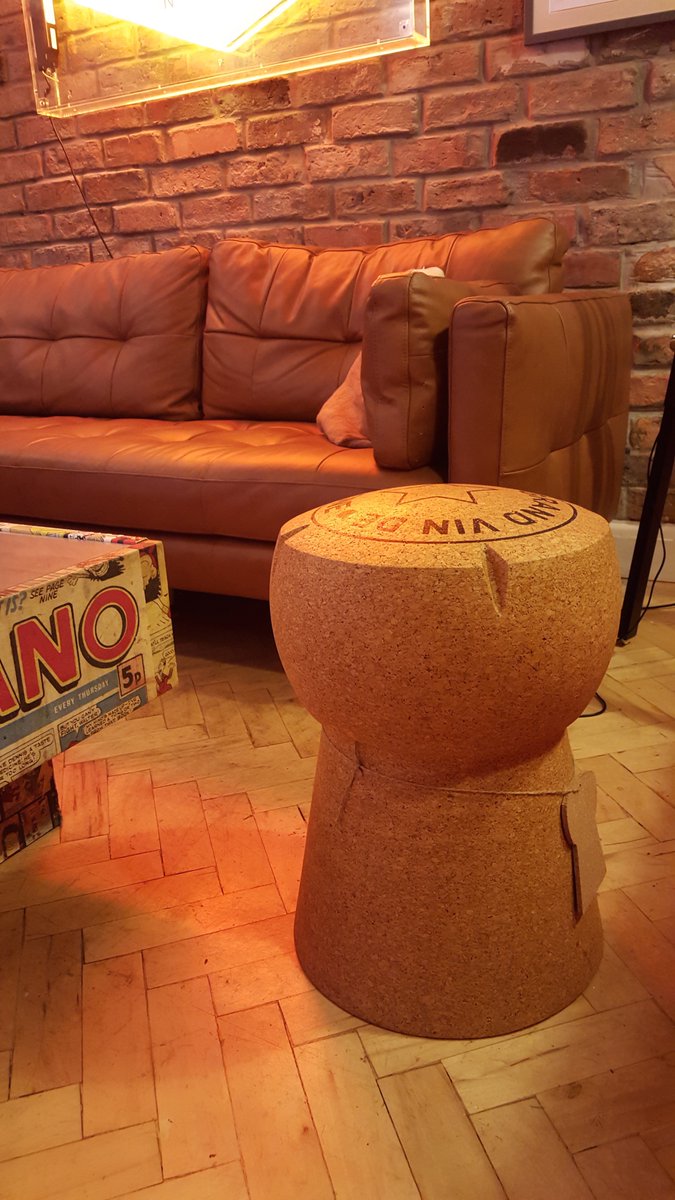 _glass_house_'s tweet photo. IN LOVE with our Champagne Cork Stool from our favourite interiors alchemists @HurnAndHurn https://t.co/nFYIPyv4OH https://t.co/82wwyYb4uJ