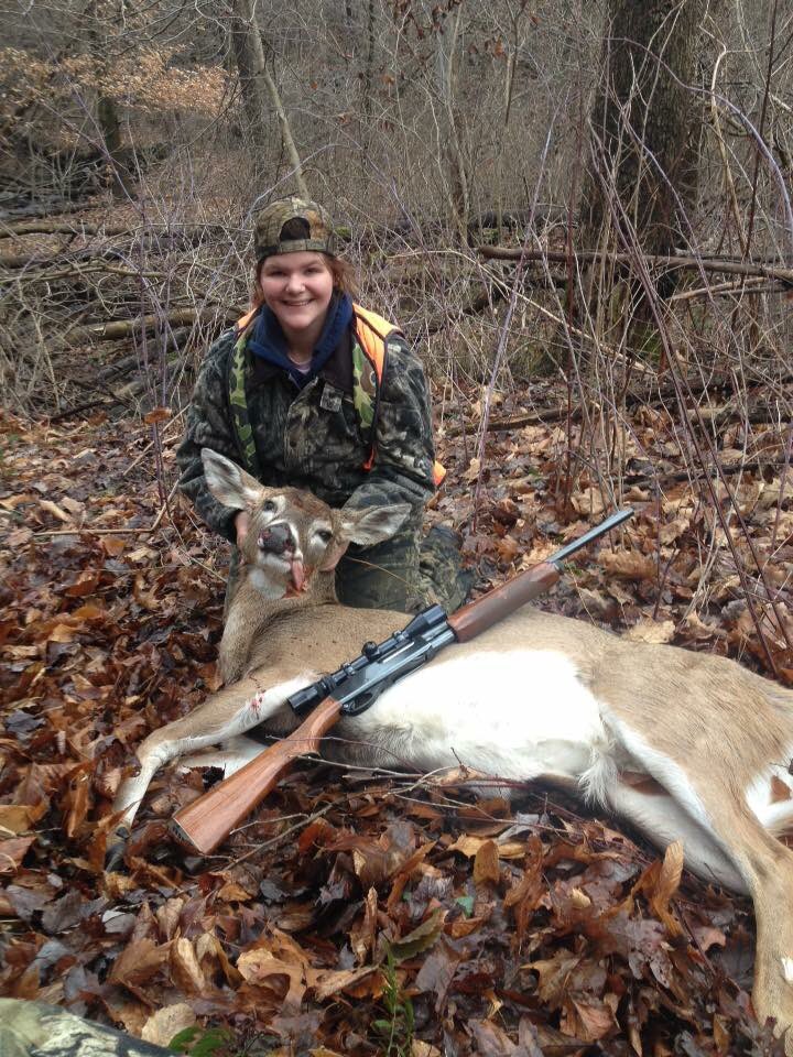 #hunting cousin holly with a nice deer down. #deerhunting #owned
