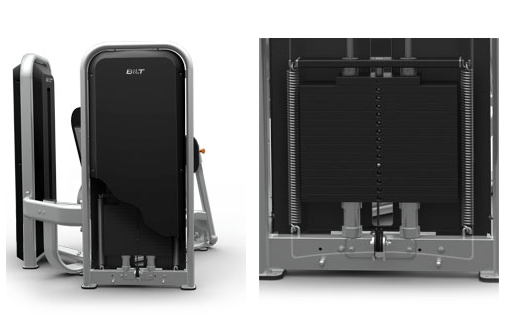 WEIGHT STACK WITH SPRINGS _ IntelliLift™, BILTbyAgassiAndReyes.com proprietary spring-enhanced weight stack system