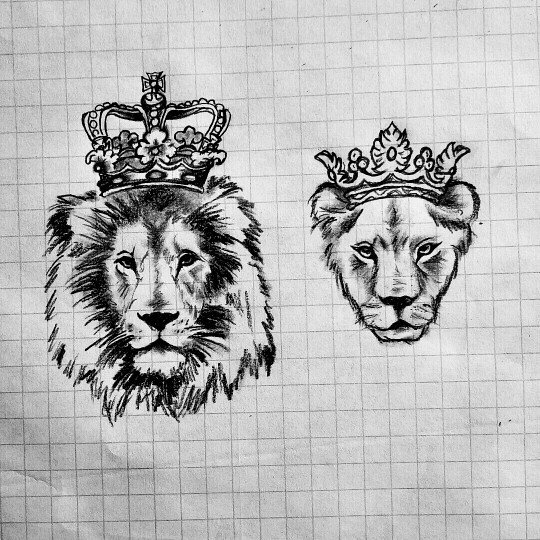 Plenty Tattoo on Twitter Matching tattoos Couple tattoos King and Queen  Lion Crown Sketch tattoo couple httpstcosgahVPSSfO  httpstcocOEPFFZB9v  Twitter