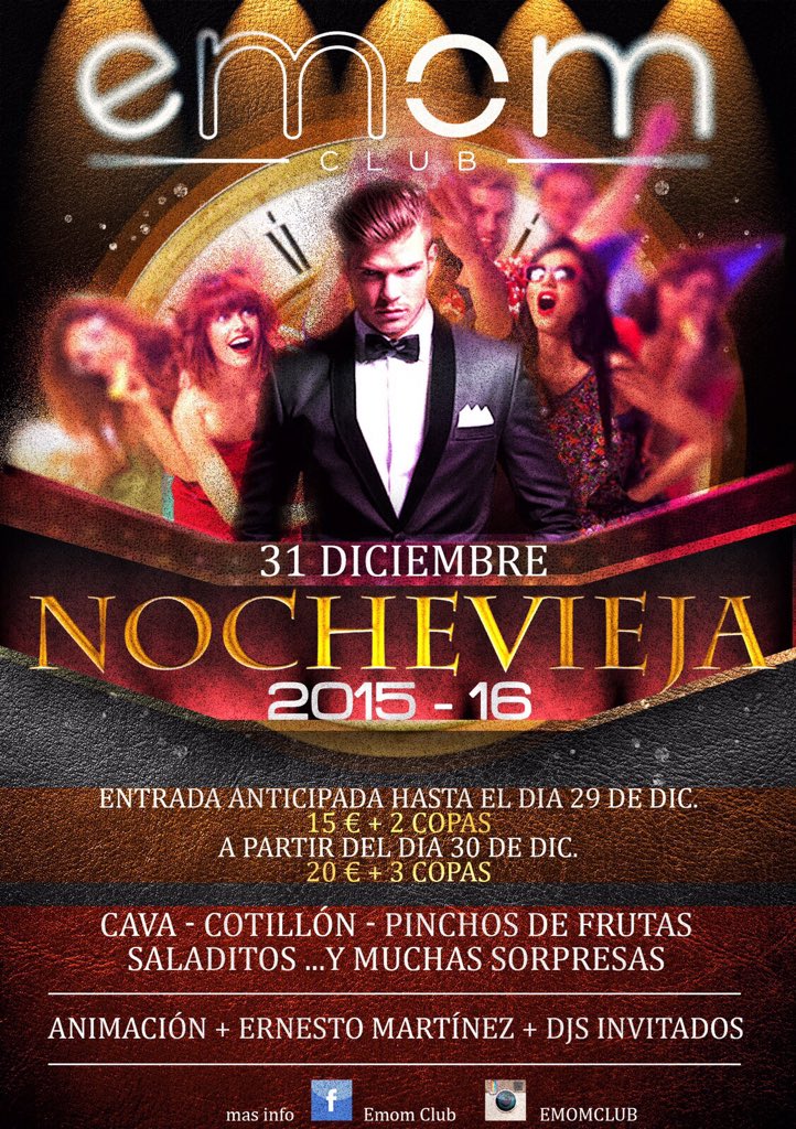ERNESTOMARTIN13's tweet photo. Nochevieja memorable en Emom club . Compra tu entrada anticipada... Tic tac tic tac... https://t.co/S0QhoVEBSw