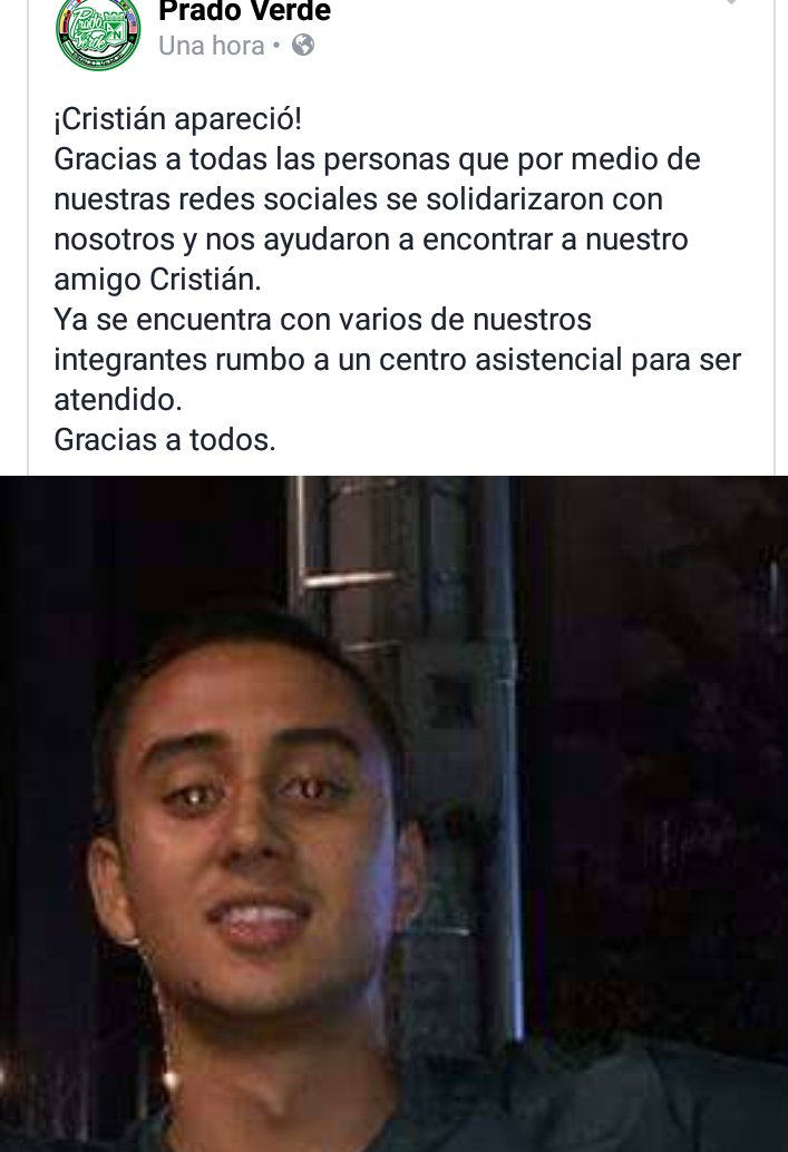 Ya apareció el integrante del combo <a href="/PradoVerde1999/">🟢Prado Verde | 1999 ⚪️</a> de <a href="/LDSoficial/">Los Del Sur</a>. Muchas gracias a todo/as. Somos una familia!!