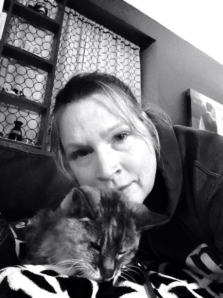 Girlification1's tweet photo. Relaxing with my baby girl #cats #girlification #love https://t.co/oyfIzj1gUD