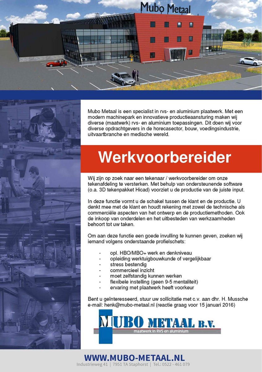dennisschuldink's tweet photo. VACATURE WERKVOORBEREIDER/TEKENAAR https://t.co/PM8LcyqkOw