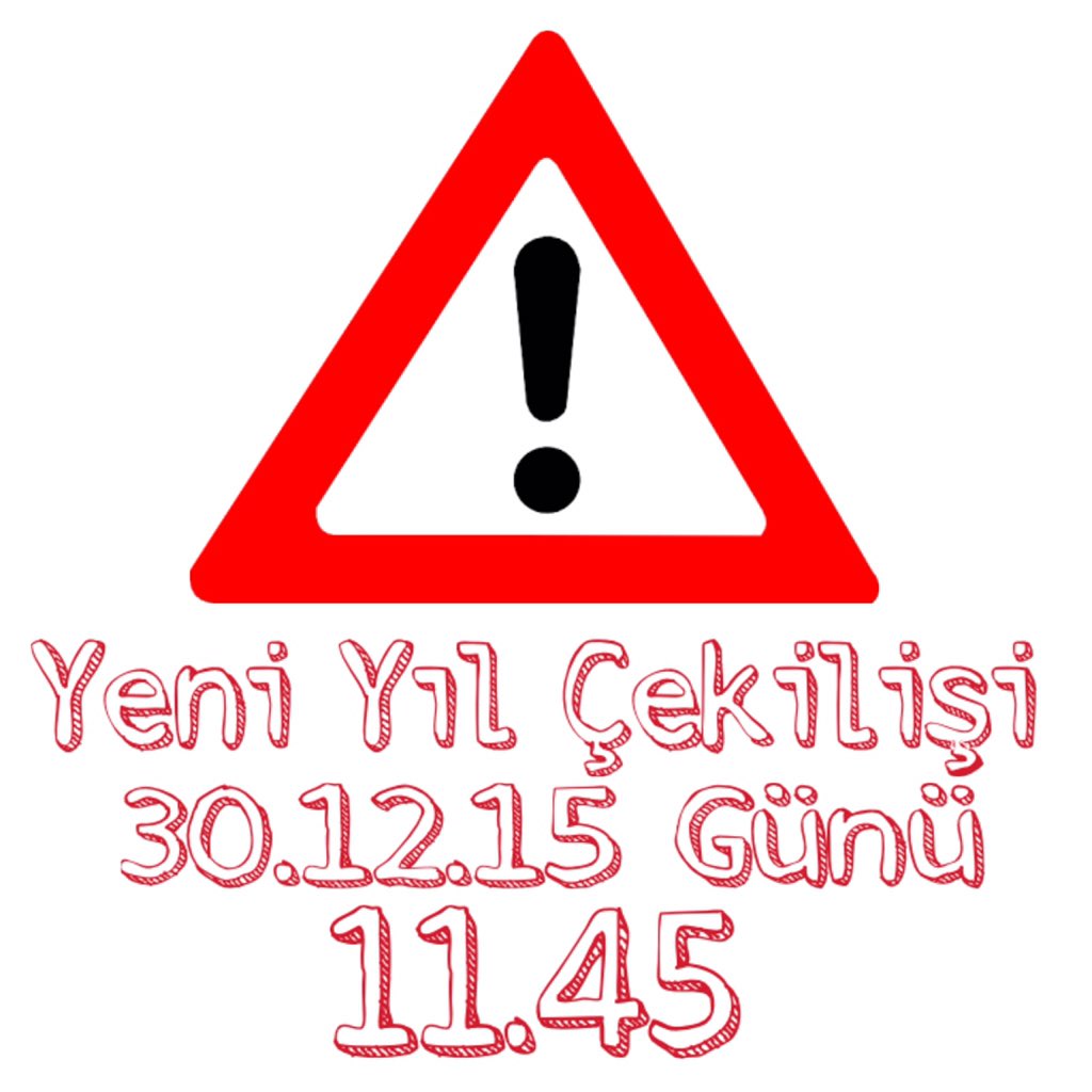 Yeni Yıl Çekilişimiz yarın saat 11.45'te Kolej Sokağında yapılacaktır.