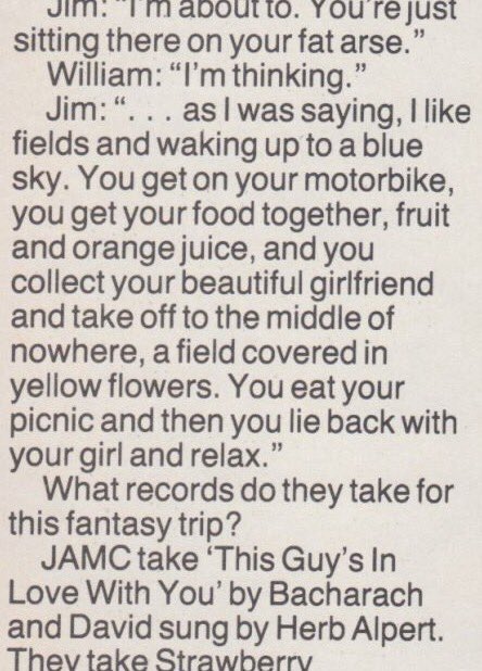 Happy Birthday to my 30 year crush Mr Jim Reid . I have the motorcycle & a food hamper. 