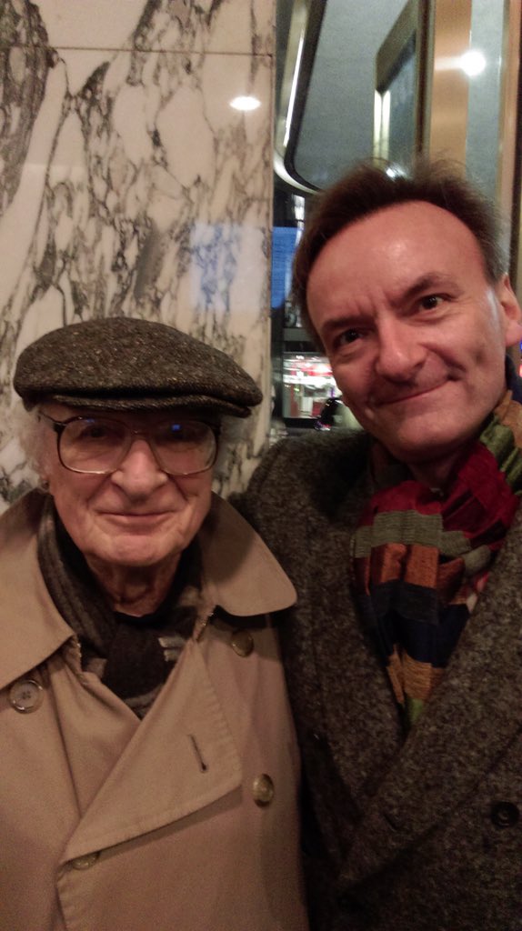 houghhough's tweet photo. Amazing to meet Sheldon Harnick before #fiddler2015 just now. He wrote the words. https://t.co/bsYxWzXbCi