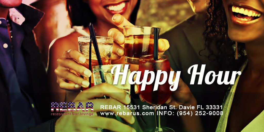 EVERY DAY #HappyHour from 5-8PM With 30% Off Apps &amp; 2x1 in Martinis and Fat Tuesday Drinks! #ReBarVibes #DavieFl