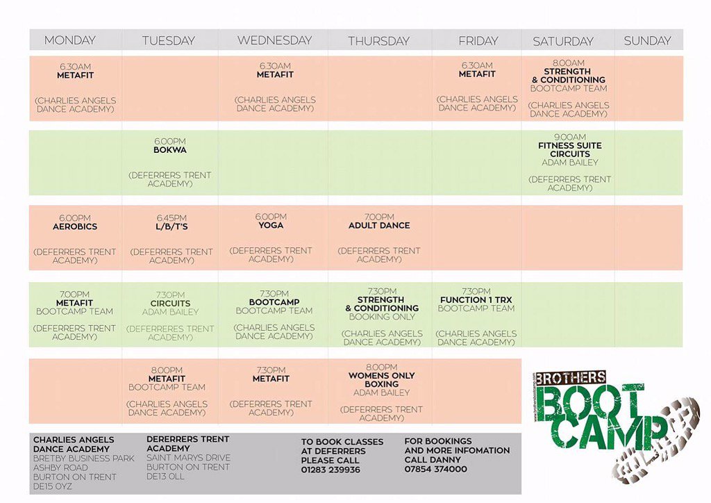 BrosBootcamp's tweet photo. Are you ready for 2016? We have the largest independent timetable in the midlands! #fitfam #weightloss #2016 https://t.co/ydpjONXxwQ