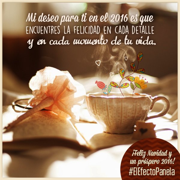 Mi deseo para ti en el 2016 es que encuentres la felicidad en cada detalle y momento de tu vida #ElEfectoPanela
