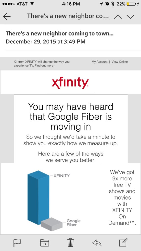 smorgeson's tweet photo. @comcastcares you need to match them on your bandwidth threshold limit too! https://t.co/EZsvtgV6O8