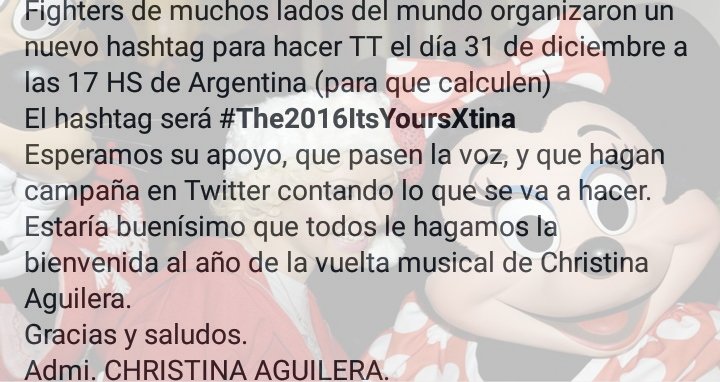 642_dani's tweet photo. #The2016ItsYoursXtina estén listos familia fighters https://t.co/rsXUkrezBp