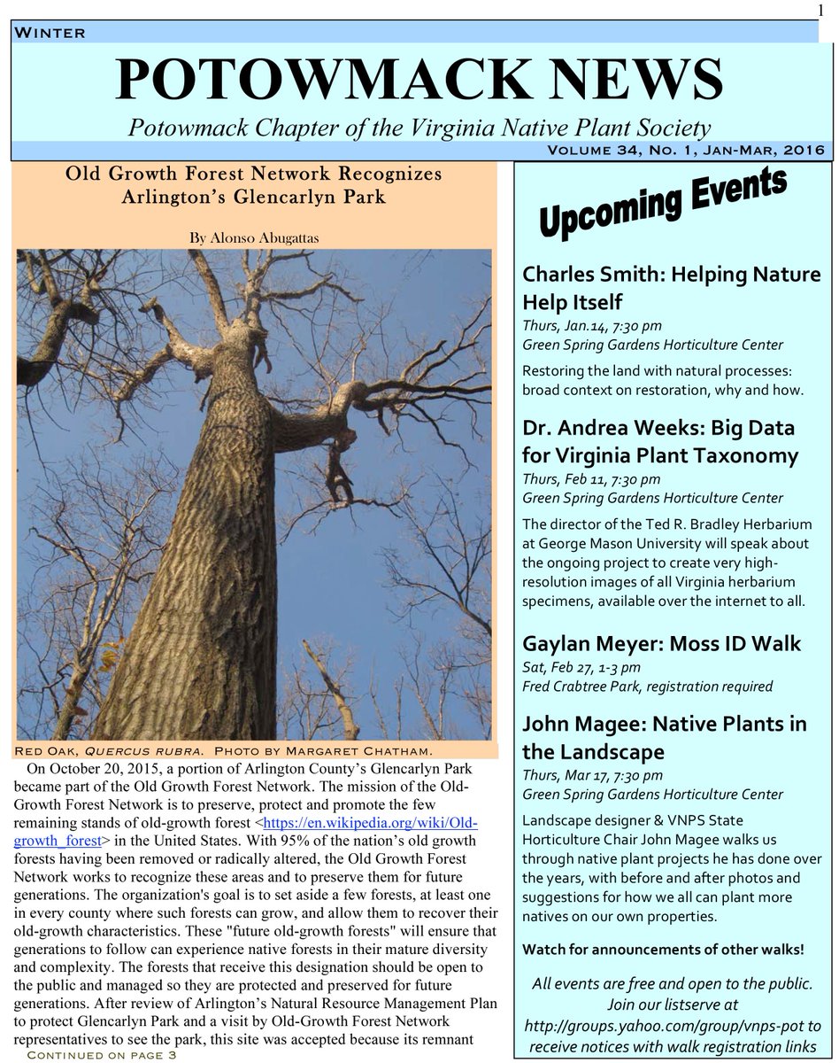 Save the date! I'll be speaking on landscaping with native plants at Green Springs Gardens Park.  March 17 7:30PM