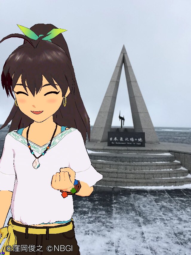 hamtch's tweet photo. これで日本の東西南北の端っこ全部、響ちゃんと行くことが出来たよ。一番初めに日が昇る場所から、一番最後に日が沈む場所まで。一番寒くて風が強い海から、一番暑くて美しい海まで。僕らは4年近く、ずっと旅を続けてきました
#imas505i https://t.co/1GBd8MZ5vT