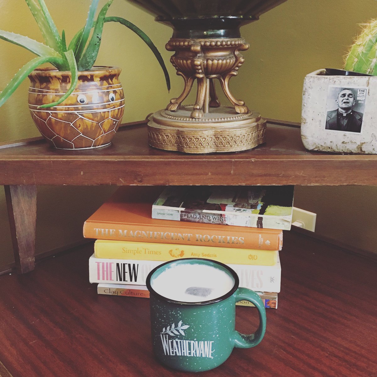 So delicious: Liquid Mittens (early grey tea, steamed milk, housemade clove and orange syrup) <a href="/WeathervaneCafe/">Weathervane Cafe</a>.