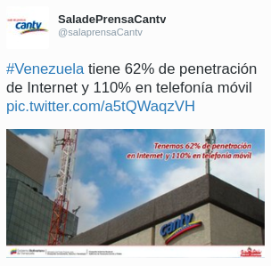 libuntu's tweet photo. que exito #CANTV!!! lo malo es que #Venezuela tiene una de las PEORES VELOCIDADES EN INTERNET! https://t.co/EdwxnH4ag7