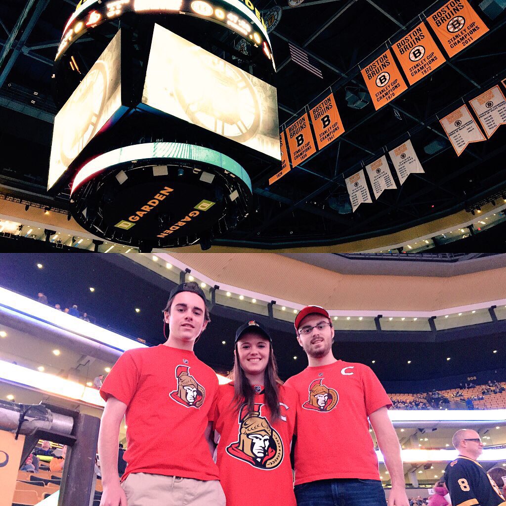 Senators's tweet photo. #SensArmy all set for puck drop at TD Garden. https://t.co/75243i1I95