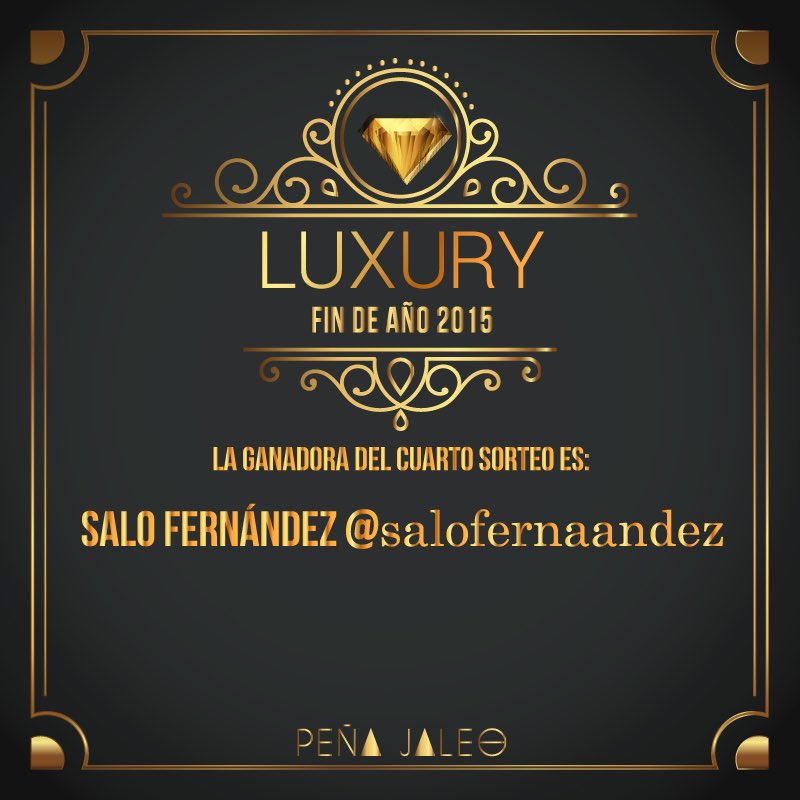 Antes de todo agradecer la participación con los RT! La ganadora de la entrada para #LuxuryJaleo es @salofernaandez