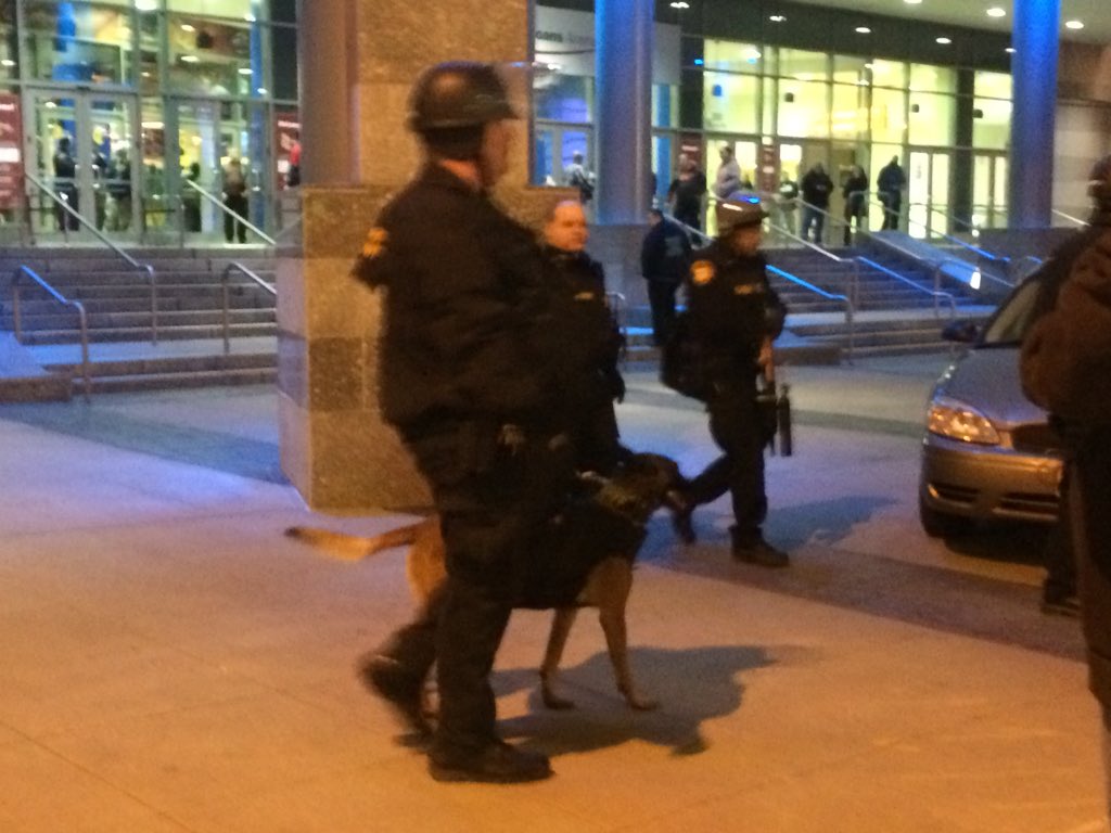 BLMDetroit2's tweet photo. MT @BLMDetroit 
@CLEpolice have brought in the dogs. 
#TamirRice https://t.co/UgBSKiuWzK