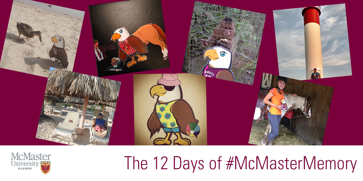 McMasterAlumni's tweet photo. On the 5th day of #McMasterMemory, we look back at the adventures of #FlatMac! https://t.co/ikdh7rssBt https://t.co/bgwklTyenf