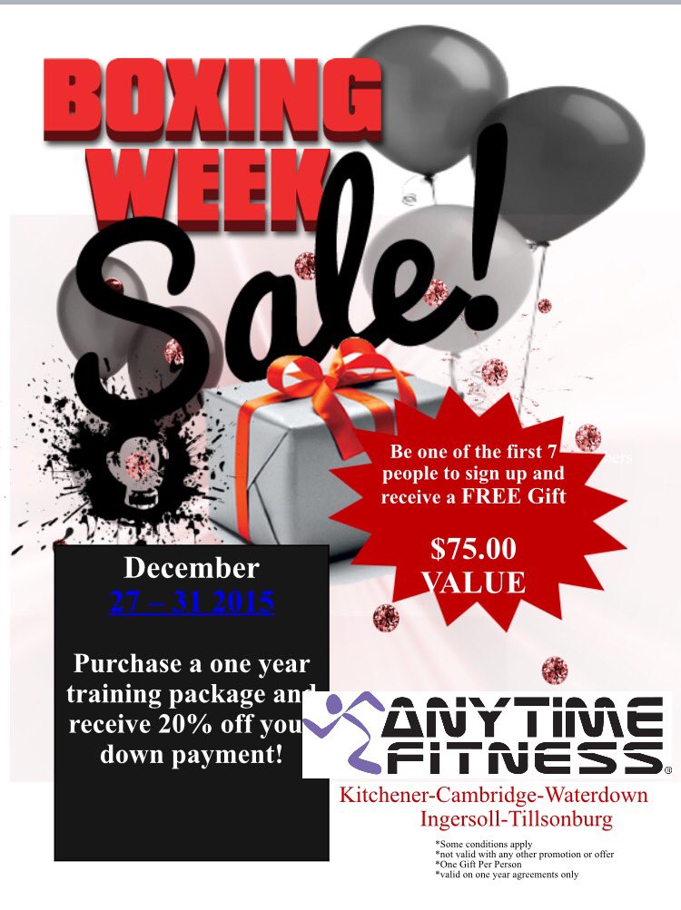 AFWestmount's tweet image. Boxing Week Sale continues!!!! Take advantage by Thursday at 5! #boxigweeksale #bestgymontheplanet