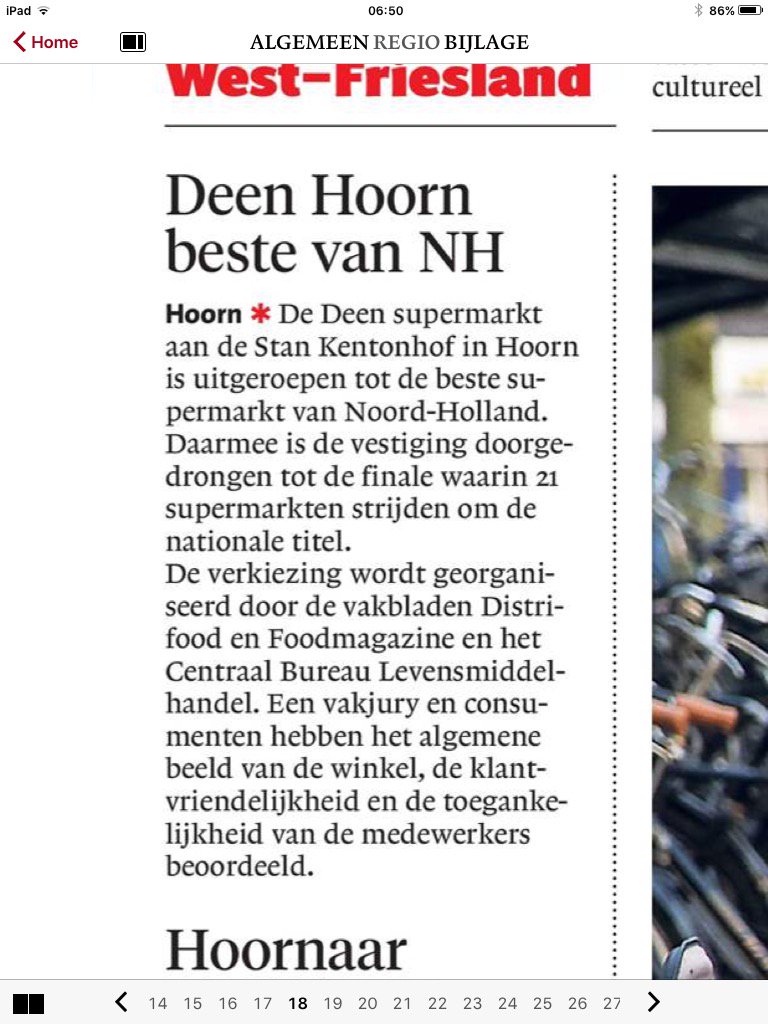 Gefeliciteerd #Deen #Hoorn met titel beste supermarkt NH. Op naar finale en good luck!