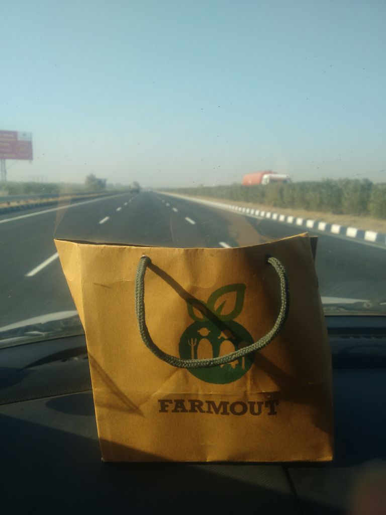 AriGanguly's tweet photo. The box of goodies right on the dashboard. Less than 1500 km to cover. Just over 36h. #farmout2goa #cantheydoit? https://t.co/BpfXagTjH5