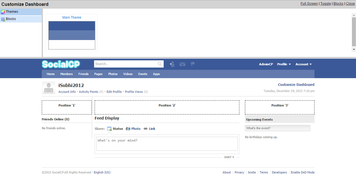 SocialCPOnline's tweet image. Customize your dashboard/News Feed as you want change your theme #ProjectAdvance