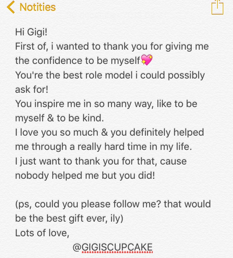 GIGISCUPCAKE's tweet photo. my letter to my everything, @GiGiHadid 💖 https://t.co/hwRfyIzBja