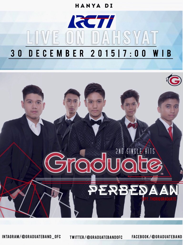 Sesaat lagi mereka live on <a href="/dahSyatMusik/">dahSyat</a> stay tune on tv <a href="/OfficialRCTI/">RCTI</a> #dahsyatnyaAkhirTahun #Graduateperbedaan